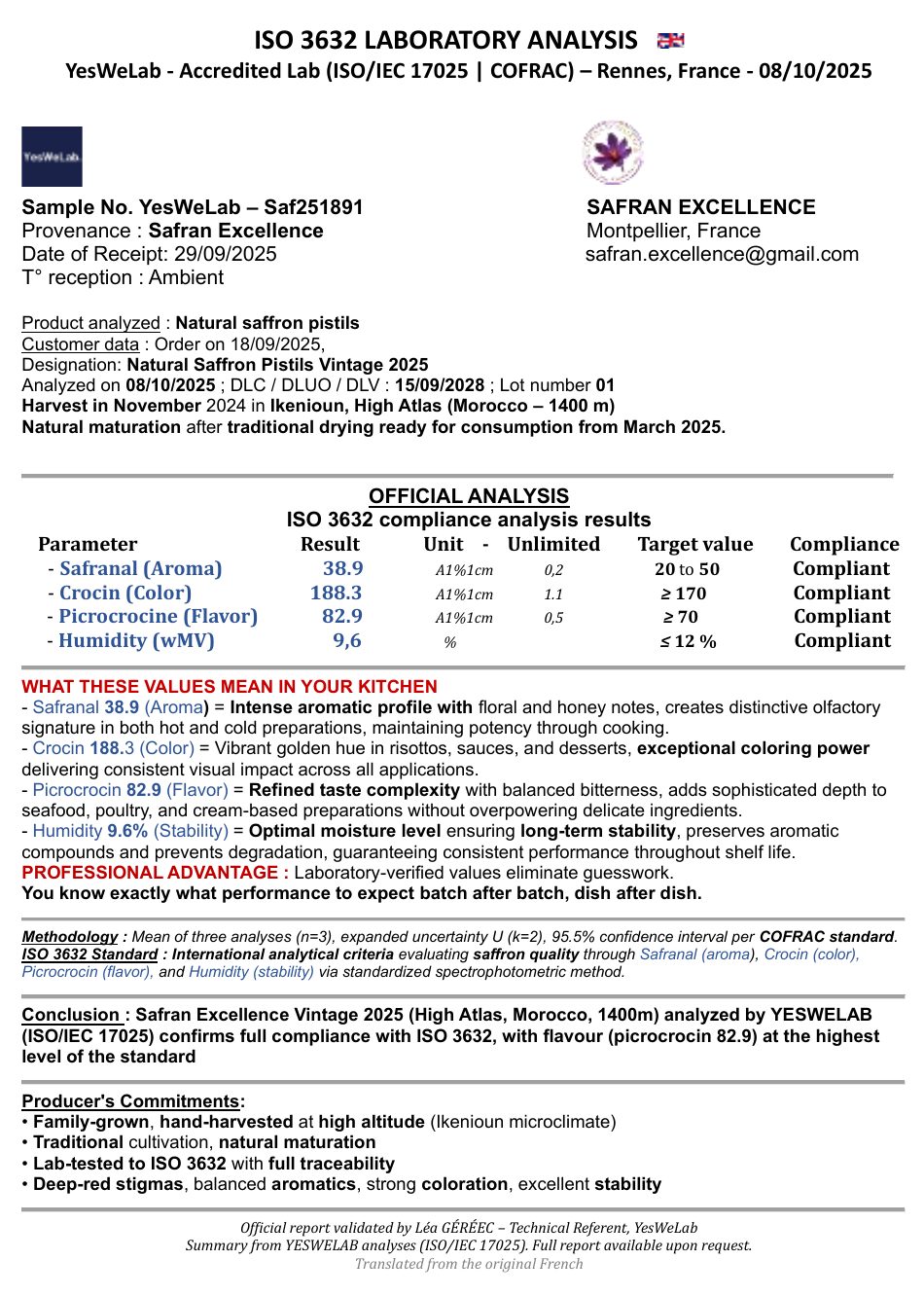 ISO 3632 laboratory analysis by YesWeLab, English version